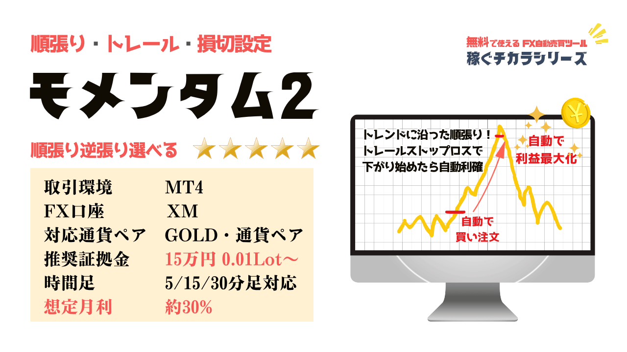 「モメンタム２」FX自動売買（無料EA）の紹介